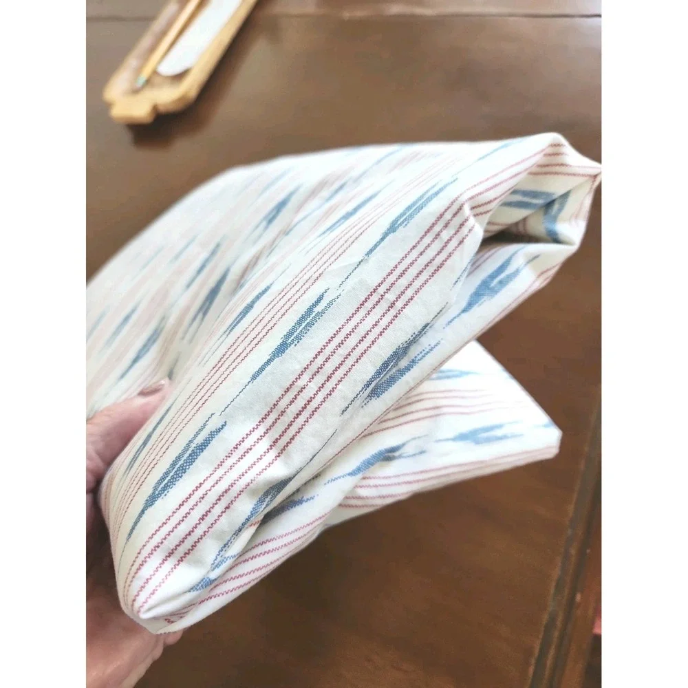 Lauren Ralph Lauren LRL Lucie Ikat Stripe Queen Flat Sheet
